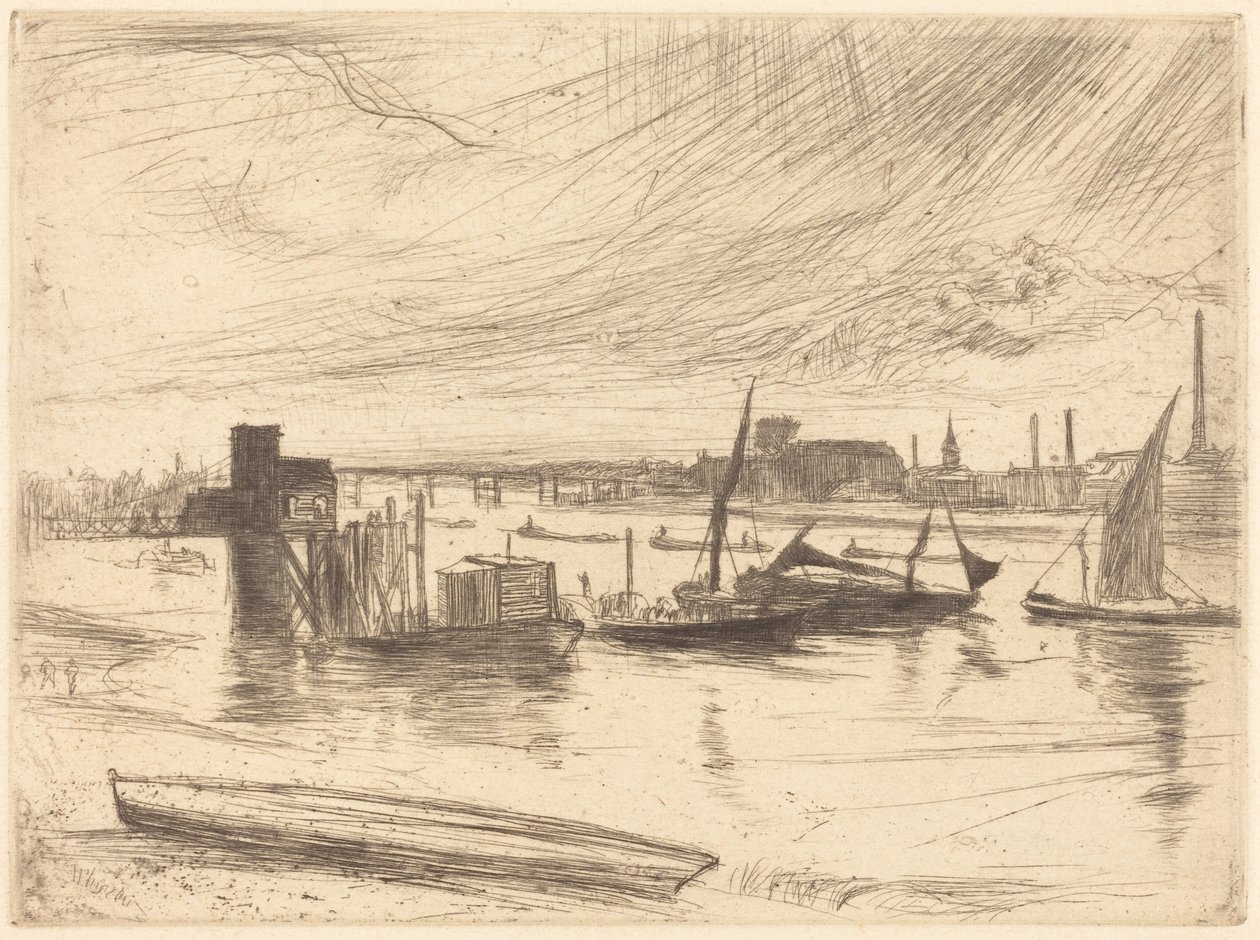 Vroeg in de ochtend, Battersea door James McNeill Whistler