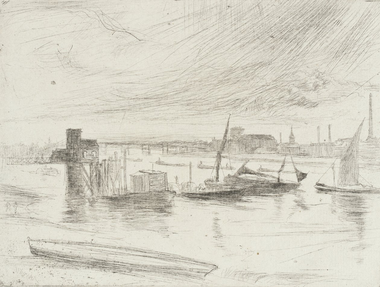 Vroege ochtend, Battersea door James McNeill Whistler