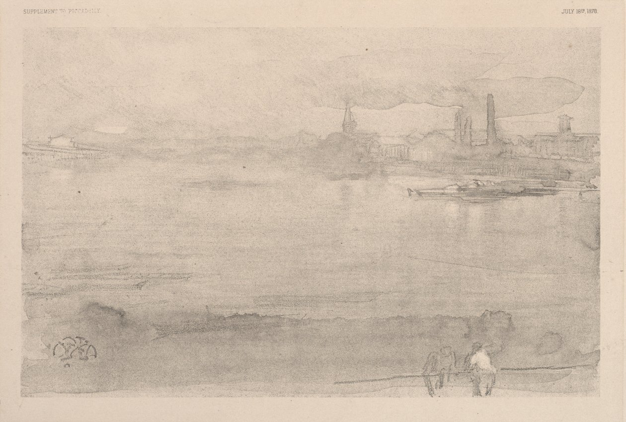 Vroege ochtend: de Theems bij Battersea door James McNeill Whistler