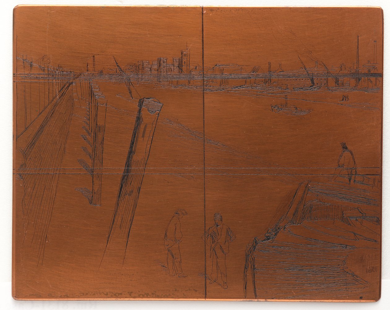 Etsplaat: Millbank door James Abbott McNeill Whistler