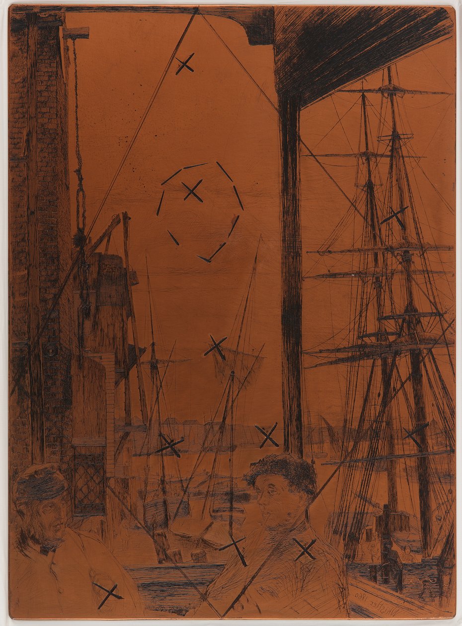 Etsplaat: Rotherhithe door James Abbott McNeill Whistler