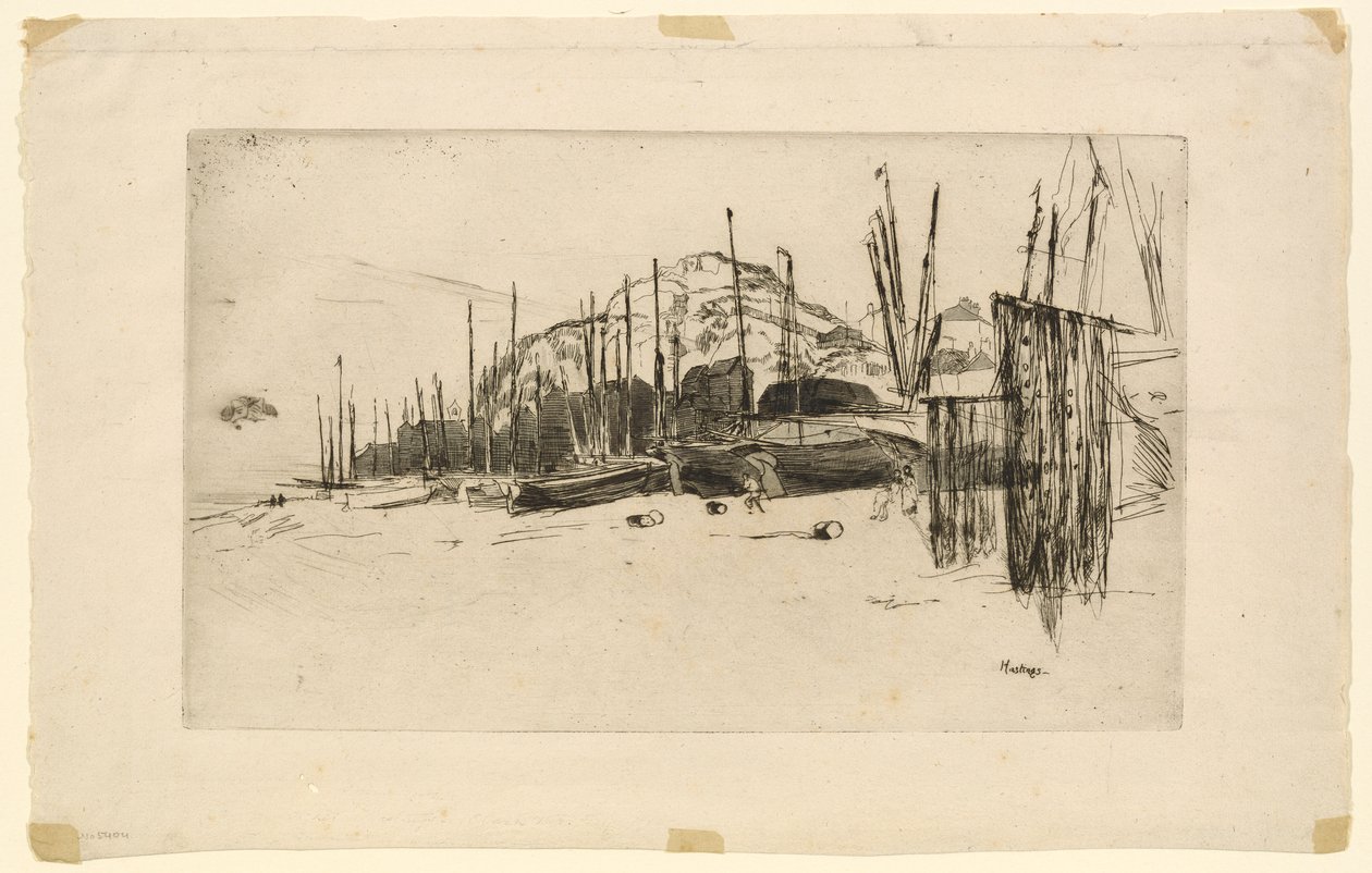 Vissersboten, Hastings door James Abbott McNeill Whistler