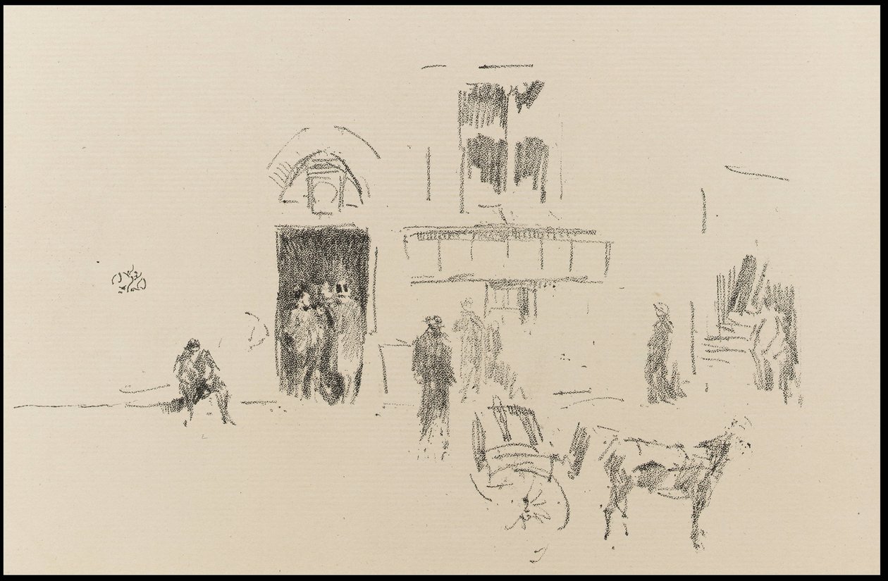 Gaiety Stage Deur door James Abbott McNeill Whistler