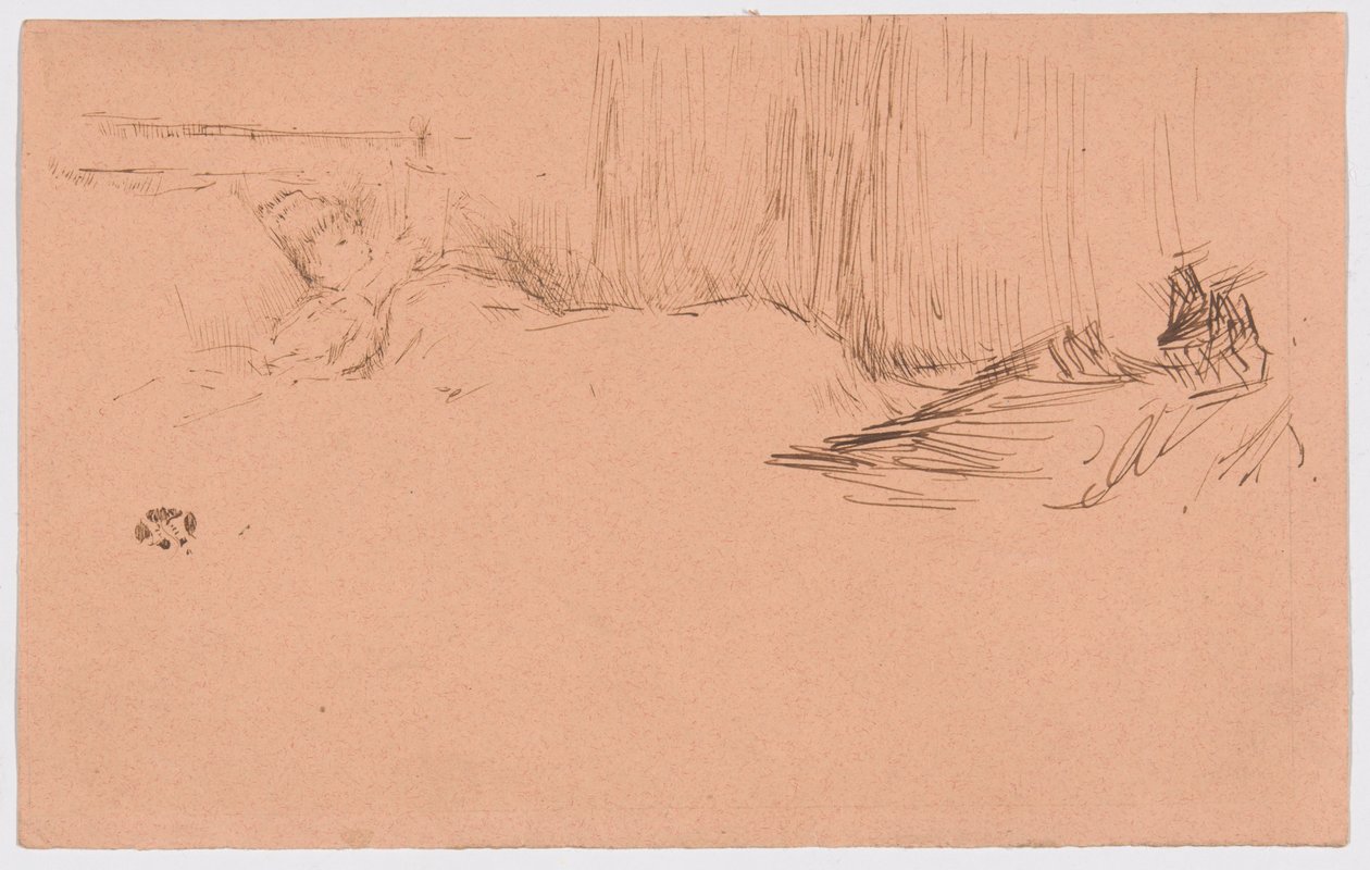 Meisje leest in bed door James McNeill Whistler