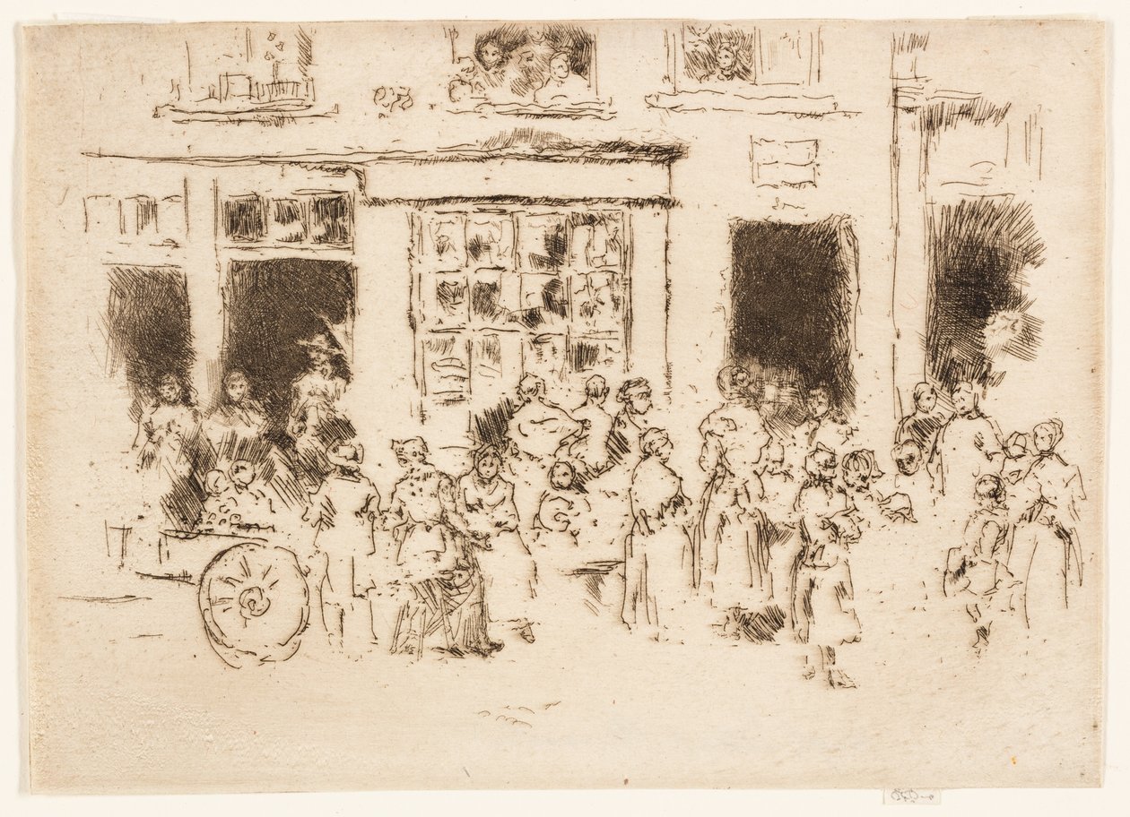 Hoogstraat, Brussel door James Abbott McNeill Whistler
