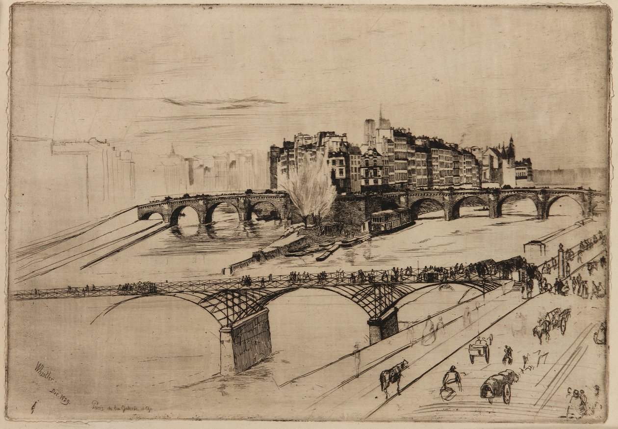 Île de la Cité, Parijs door James Abbott McNeill Whistler