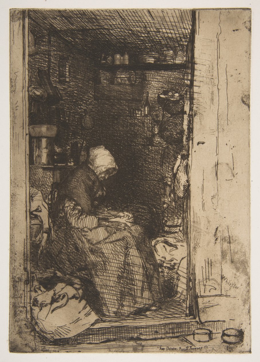 De oude vrouw met lompen door James McNeill Whistler