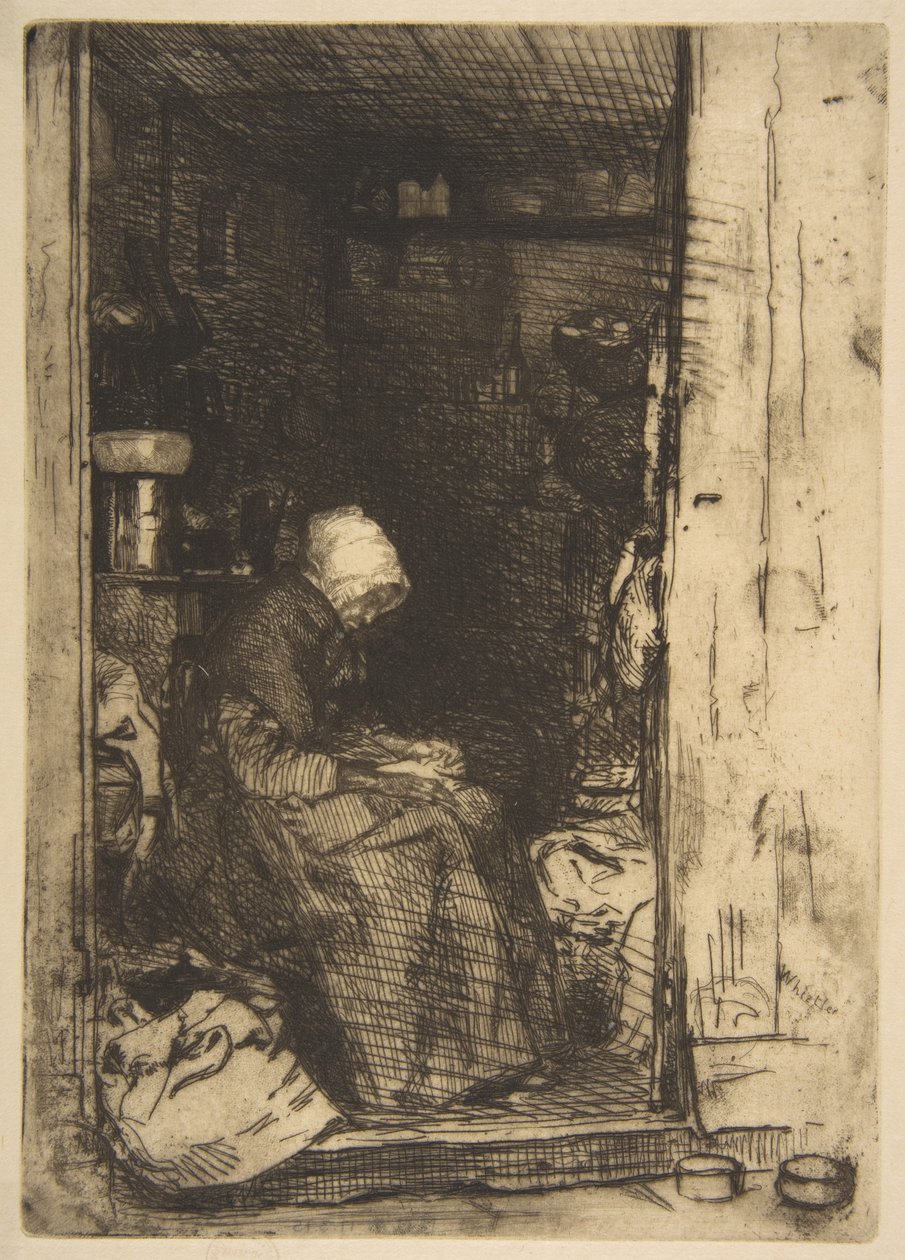 De oude voddenvrouw door James McNeill Whistler