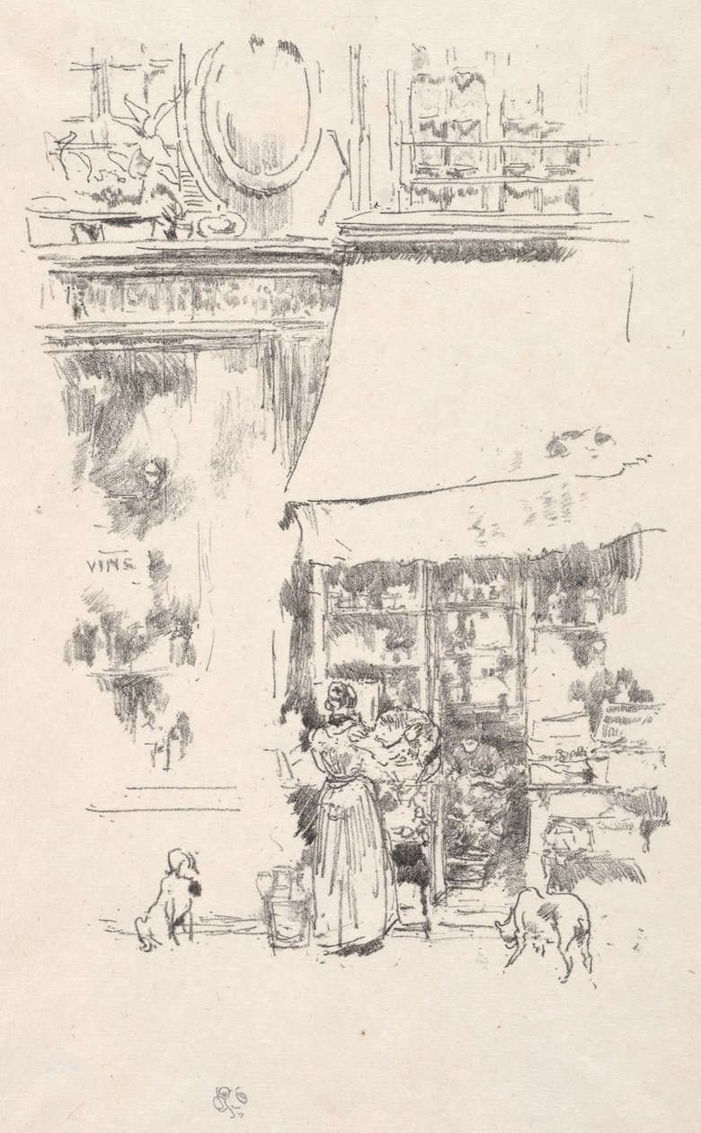 De zuivelwinkel in de Rue de Grenelle door James McNeill Whistler