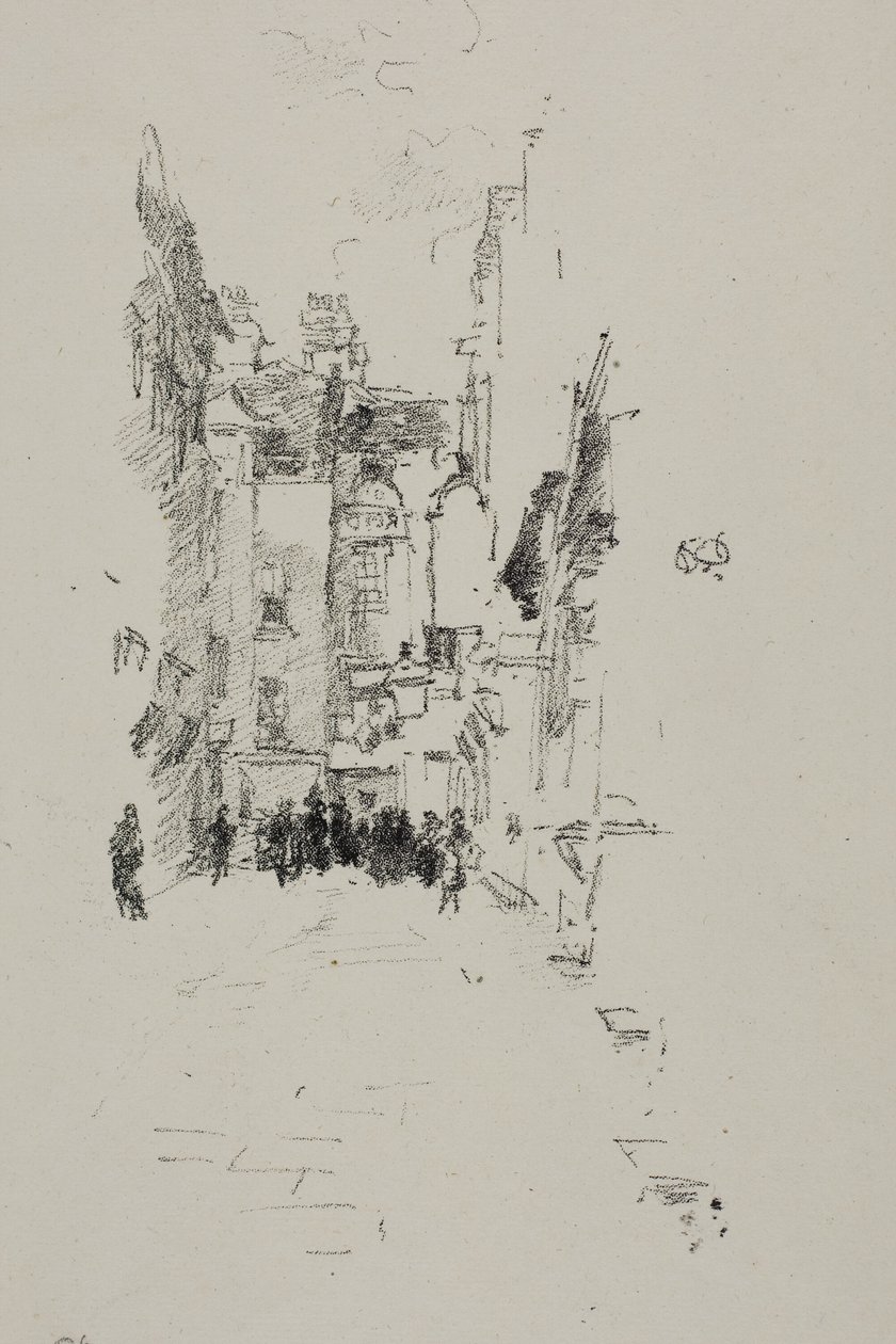 Kleine Hof, Cloth Fair door James Abbott McNeill Whistler