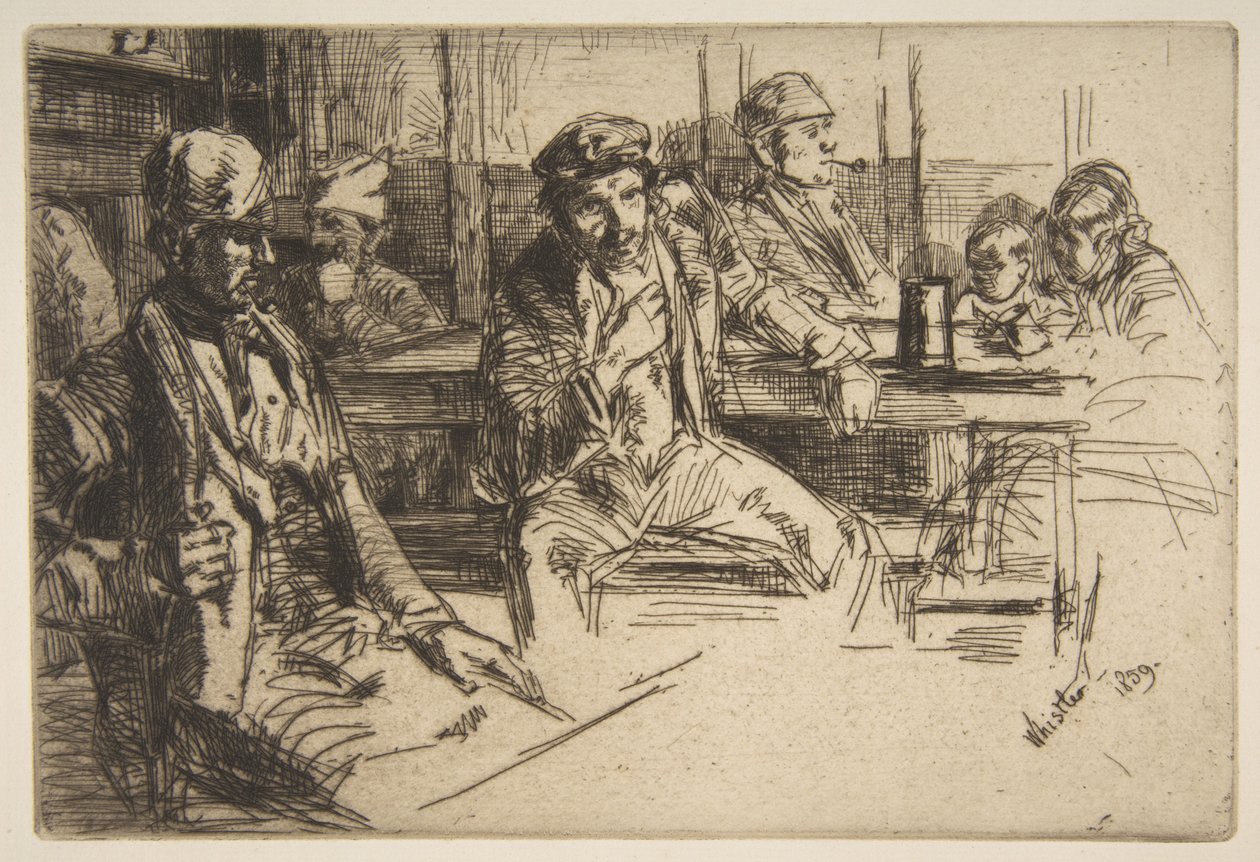 Havenarbeiders door James McNeill Whistler