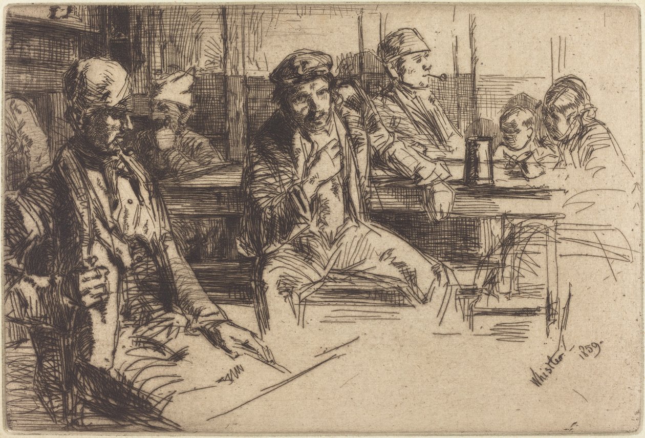 Havenarbeiders door James Abbott McNeill Whistler