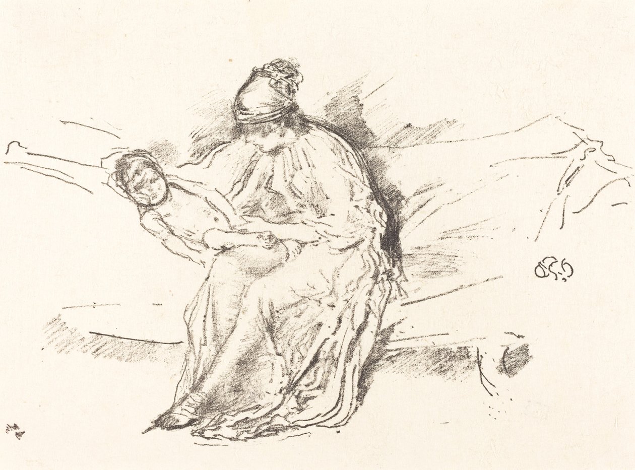 Moeder en Kind, No. 4 door James Abbott McNeill Whistler
