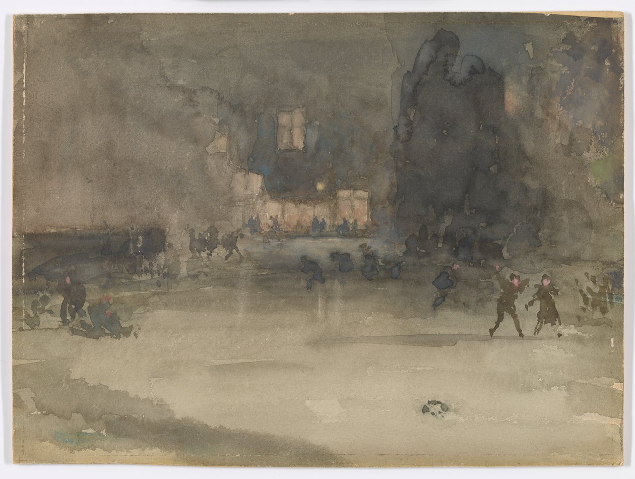 Nocturne: Amsterdam in de winter door James Abbott McNeill Whistler