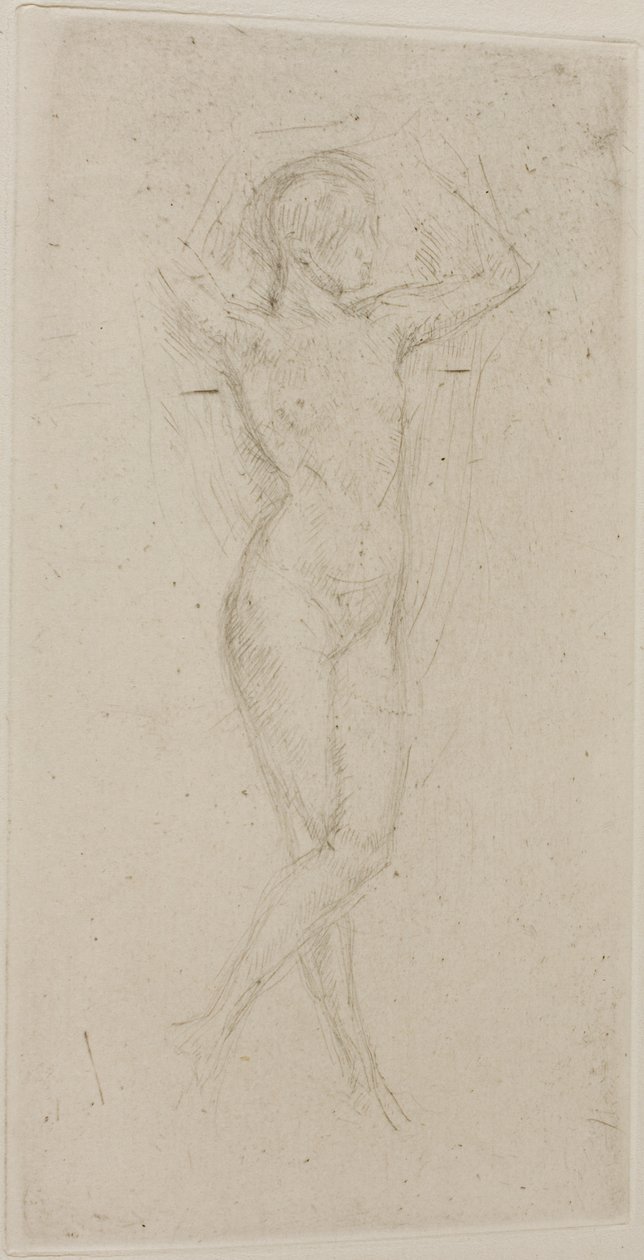 Naakt meisje met opgeheven armen door James Abbott McNeill Whistler