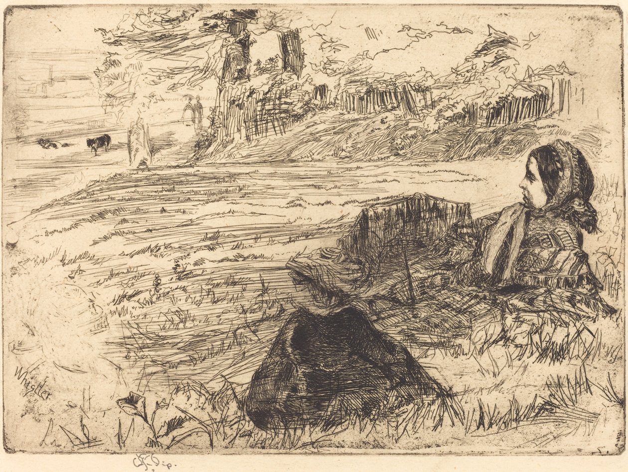 Kindermeisje en kind door James Abbott McNeill Whistler