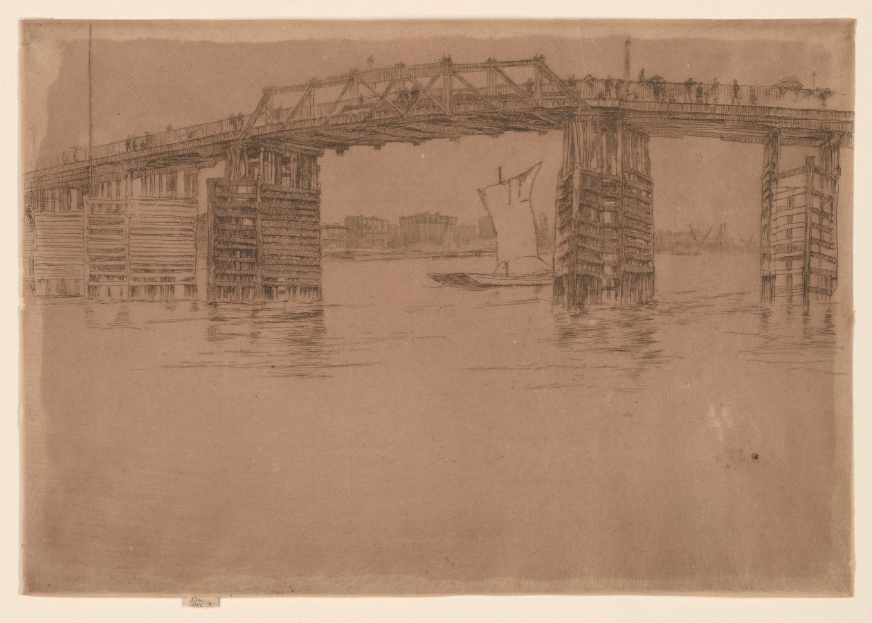 Oude Battersea Brug door James Abbott McNeill Whistler