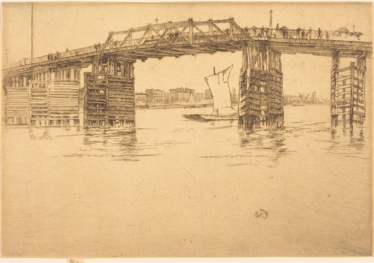 De oude Battersea-brug door James McNeill Whistler
