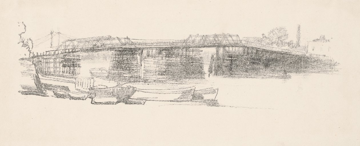Oude Battersea Brug, Nr. 2 door James Abbott McNeill Whistler