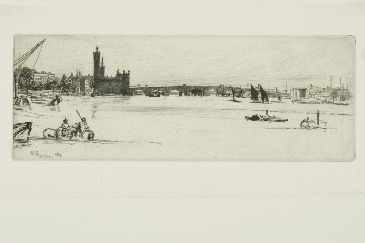 Oude Westminster Bridge door James Abbott McNeill Whistler
