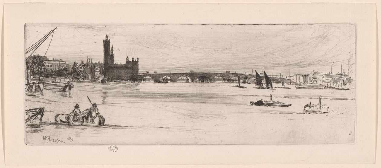 Oude Westminsterbrug door James Abbott McNeill Whistler