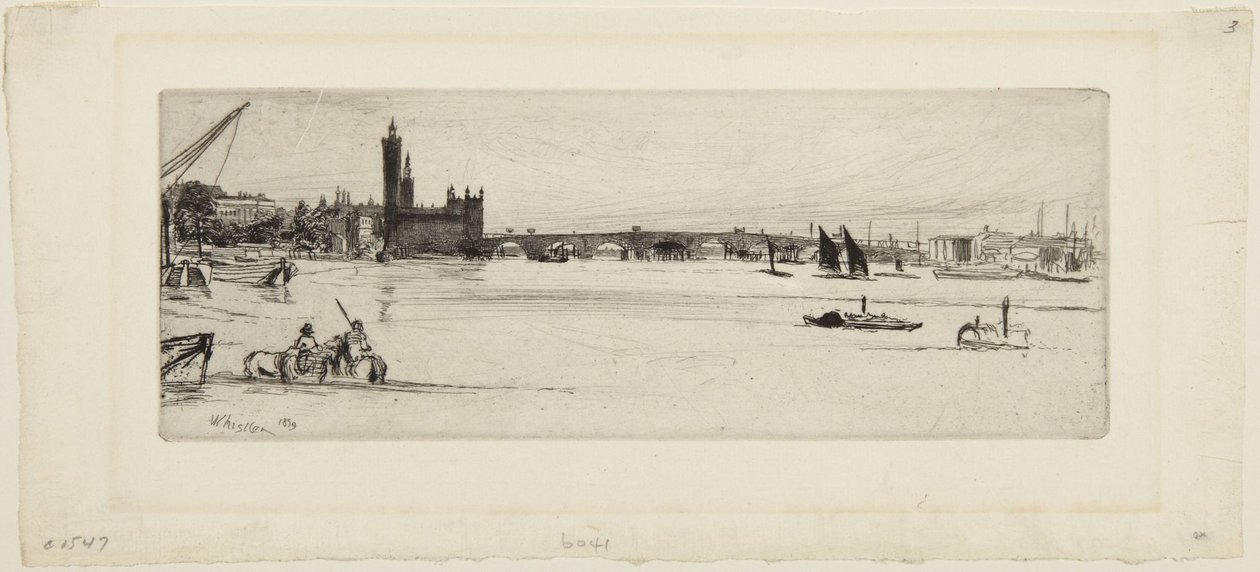 De oude Westminster Bridge door James McNeill Whistler