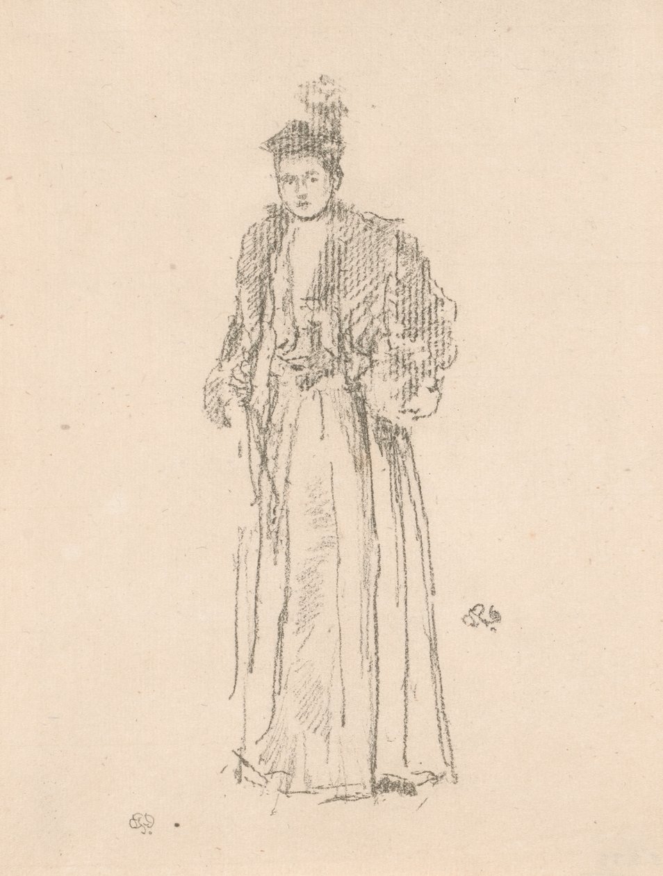 Portretstudie: Miss Charlotte R. Williams door James Abbott McNeill Whistler