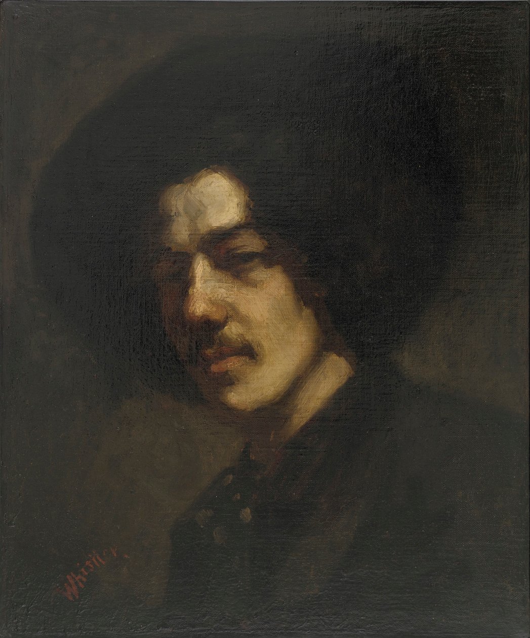 Portret van Whistler met hoed door James Abbott McNeill Whistler