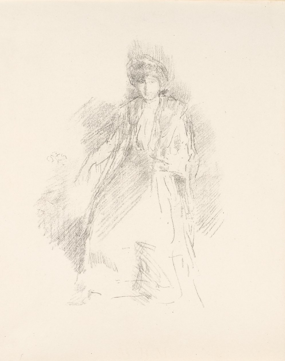 Portret van een jonge vrouw met hoed door James Abbott McNeill Whistler