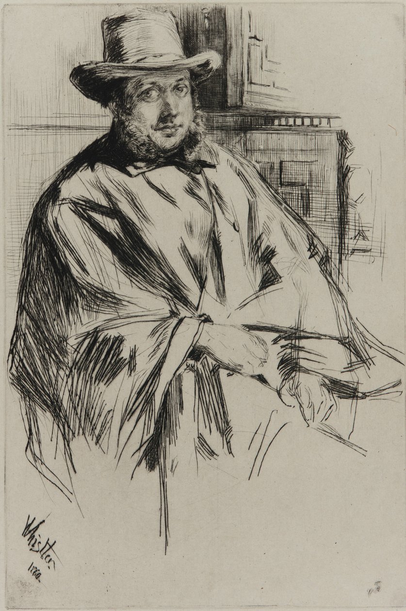 Portret van een man door James Abbott McNeill Whistler