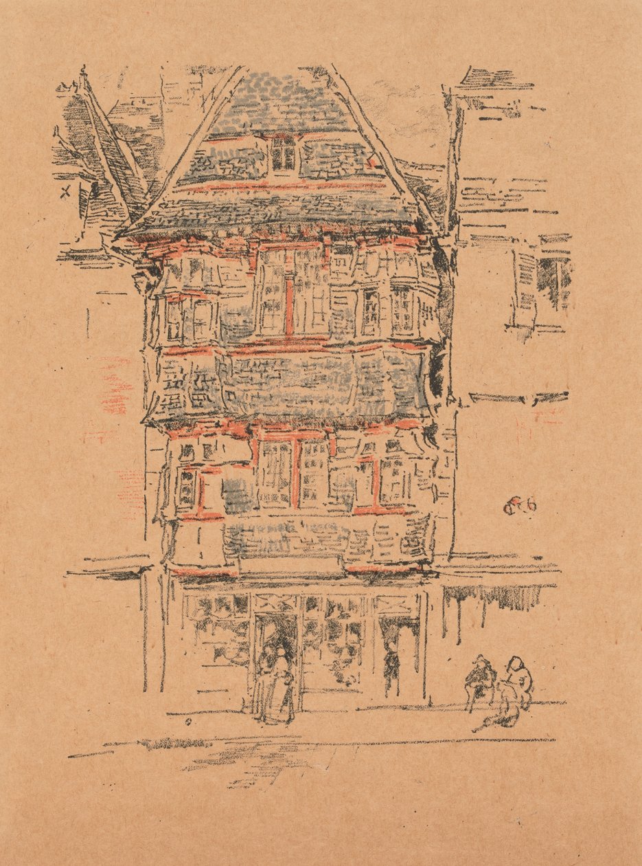 Rood huis, Paimpol door James Abbott McNeill Whistler
