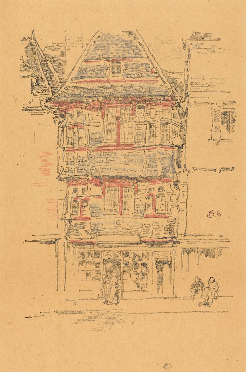 Rood huis, Paimpol door James McNeill Whistler