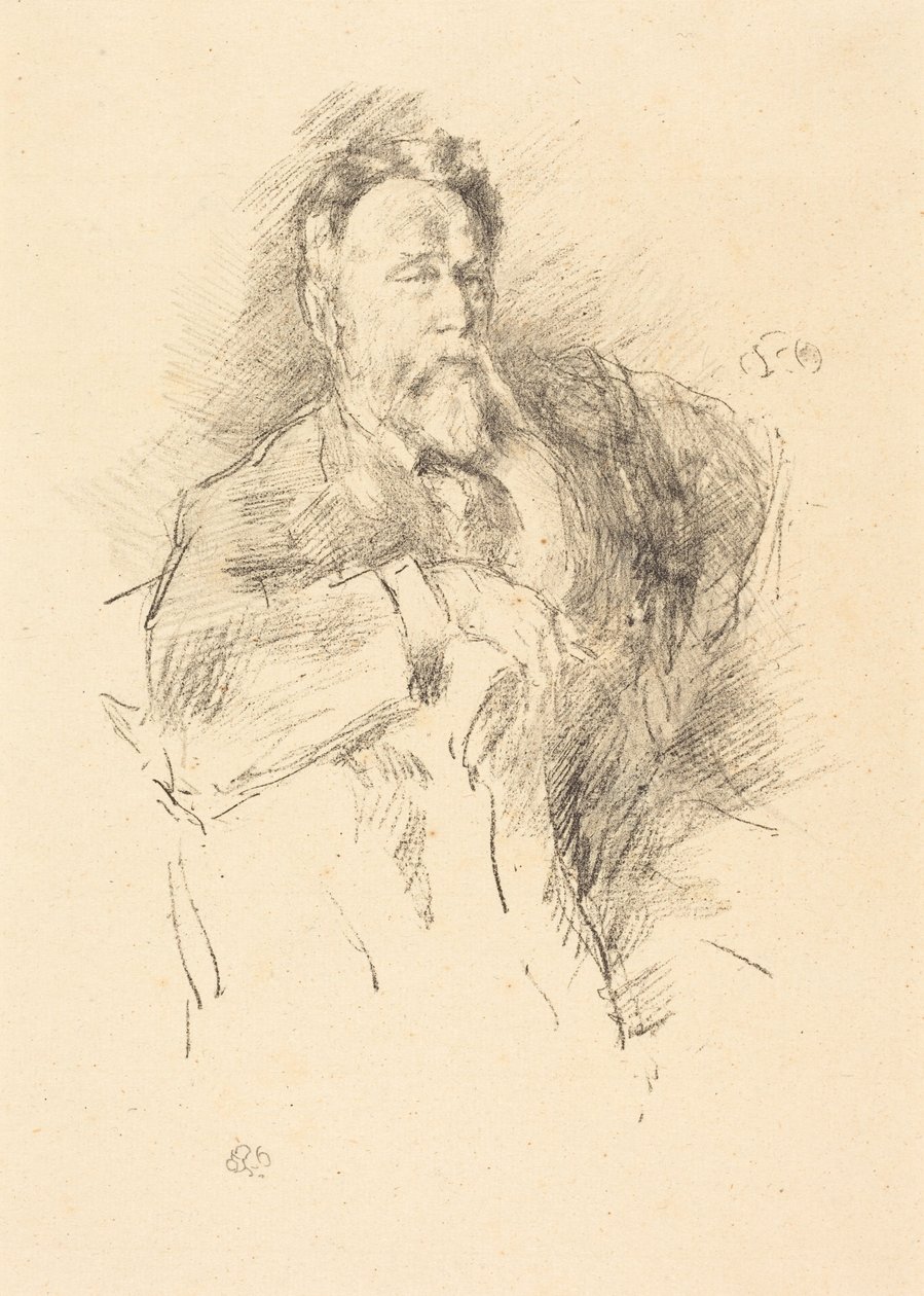 Schets van William E. Henley door James McNeill Whistler