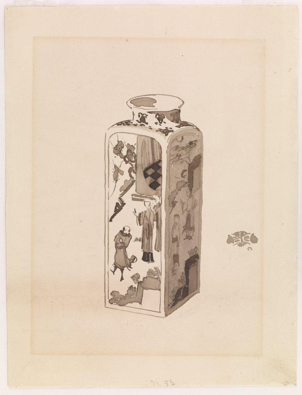 Vierkante kan met uitzetbare hals door James Abbott McNeill Whistler