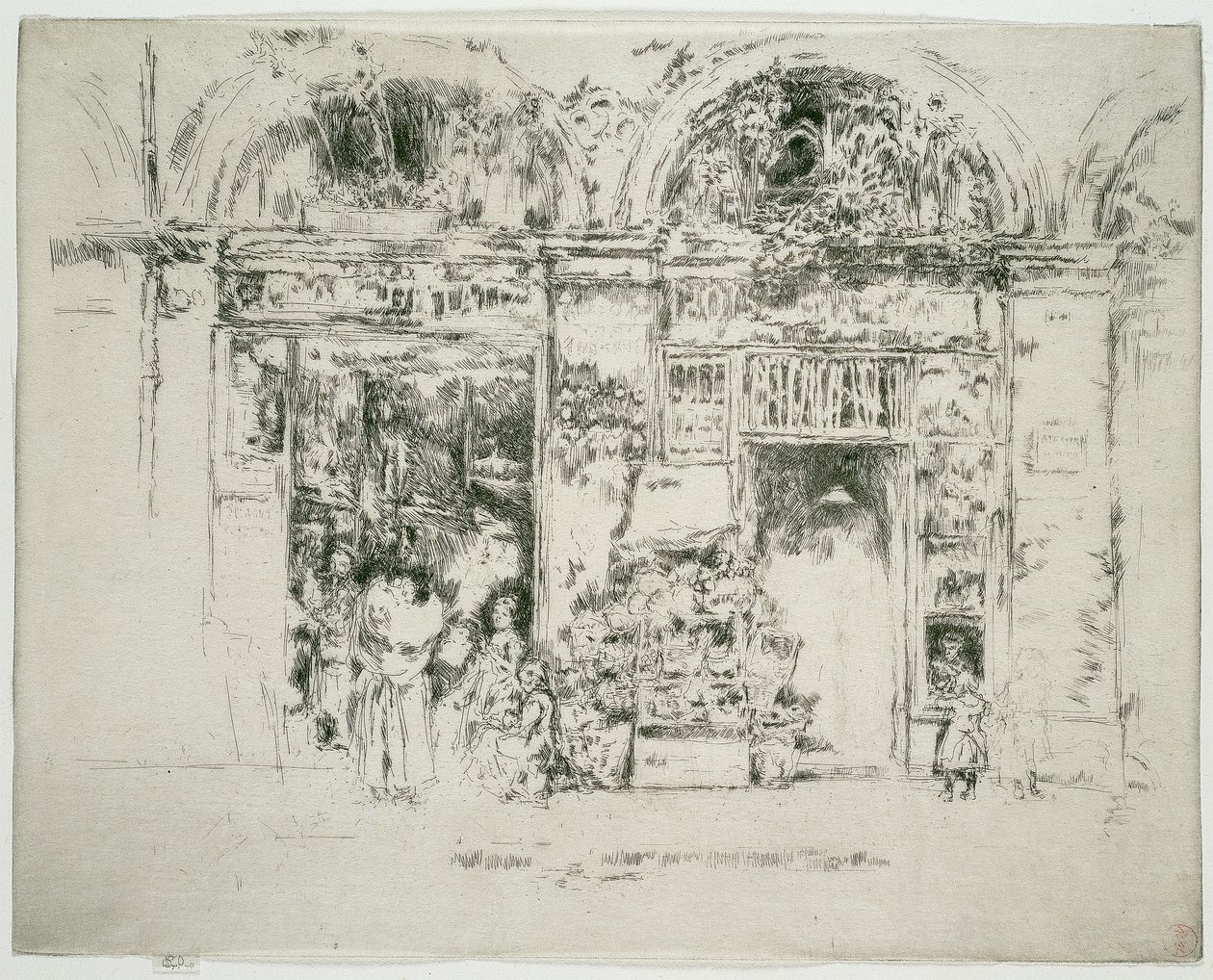 Zonnebloemen, Marché St Germain, Parijs door James McNeill Whistler