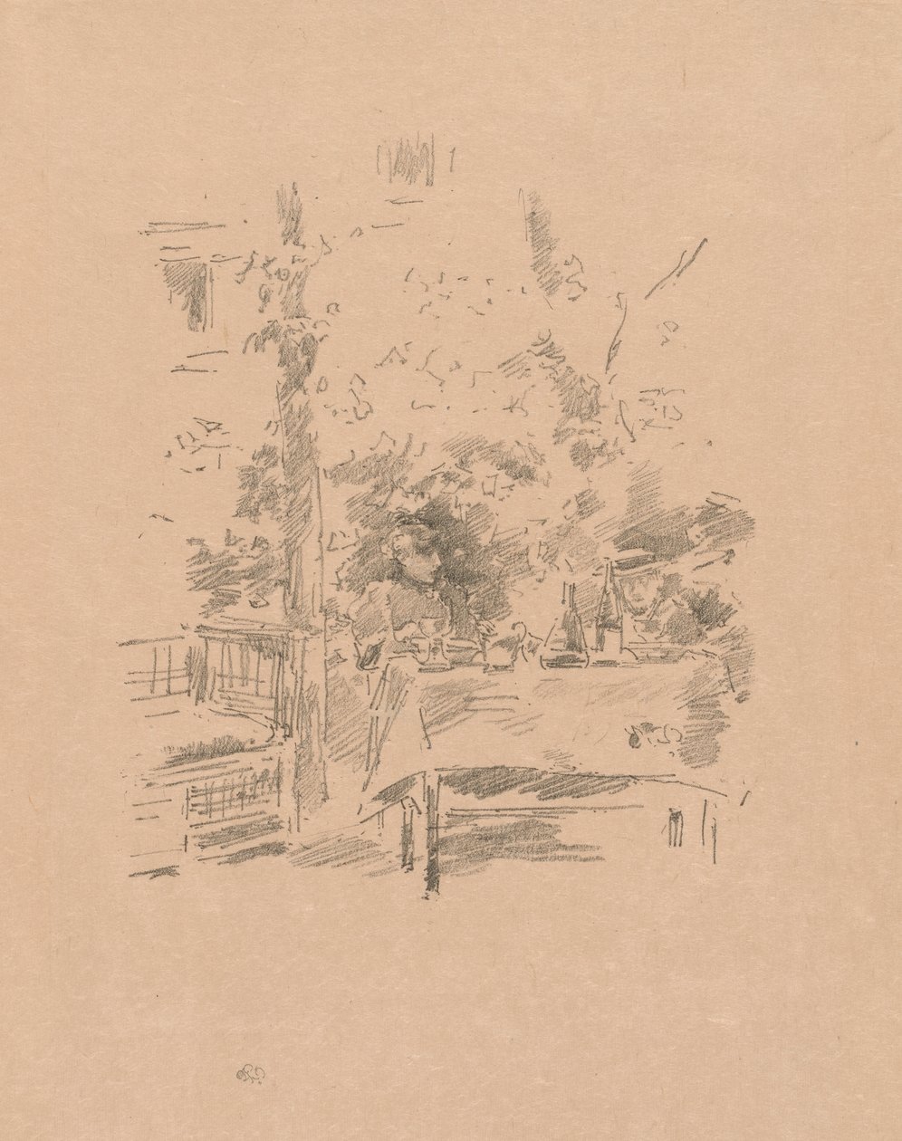 Tête-à-tête in de tuin door James McNeill Whistler