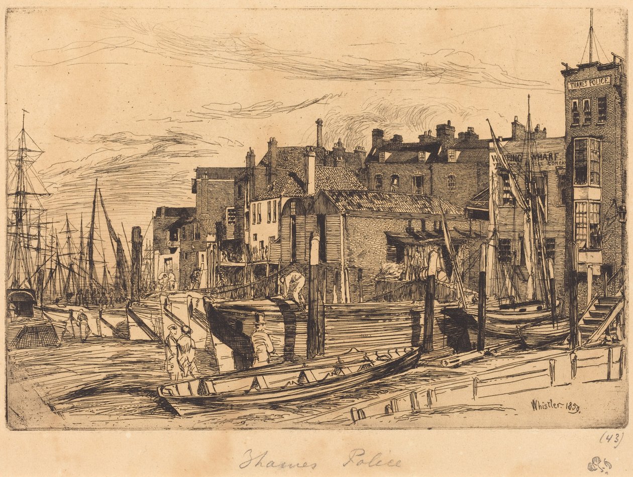 Thames-politie door James McNeill Whistler