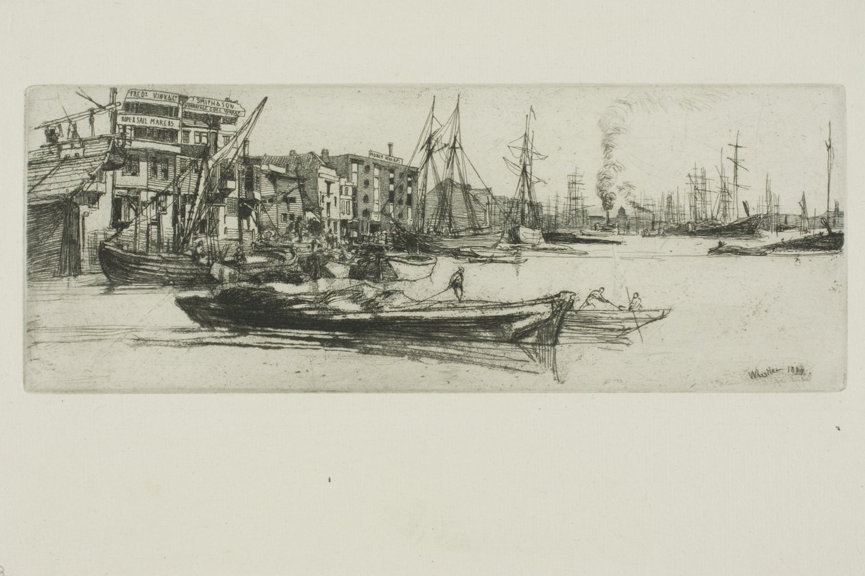 Thames Magazijnen door James Abbott McNeill Whistler