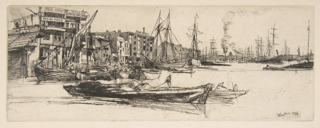 Thames-magazijnen door James McNeill Whistler