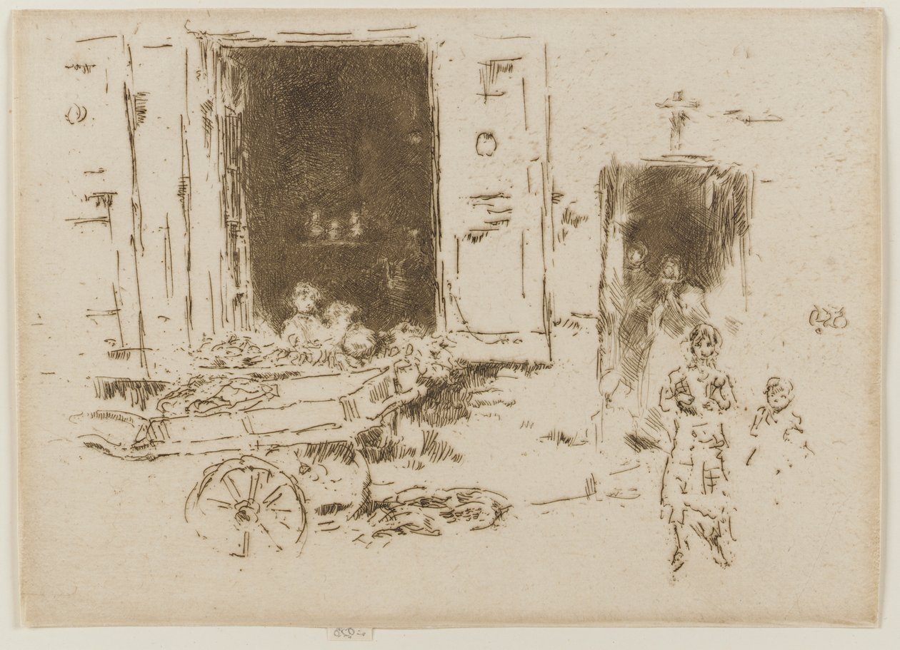 De Barrow- Quartier des Marolles, Brussel door James Abbott McNeill Whistler