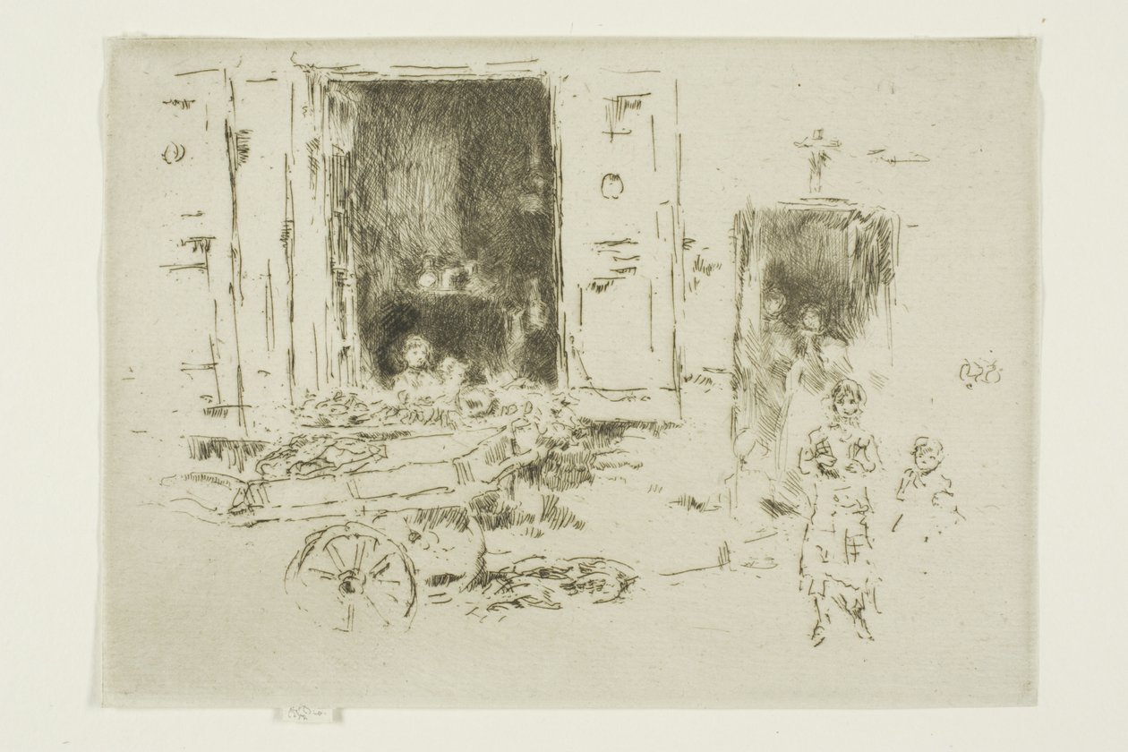 De Kruiwagen - Quartier des Marolles, Brussel door James Abbott McNeill Whistler