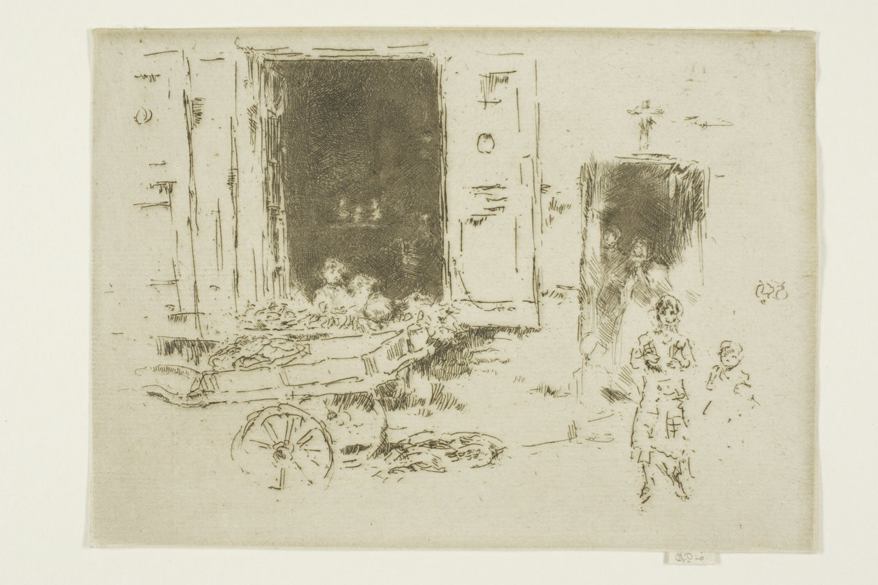 De Kruiwagen - Quartier des Marolles, Brussel door James Abbott McNeill Whistler