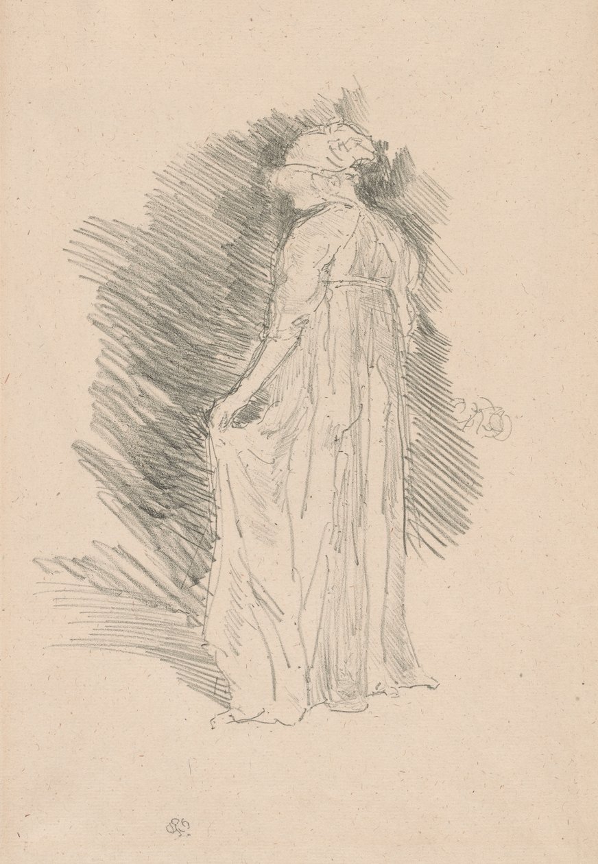 De gedrapeerde figuur, achteraanzicht door James Abbott McNeill Whistler