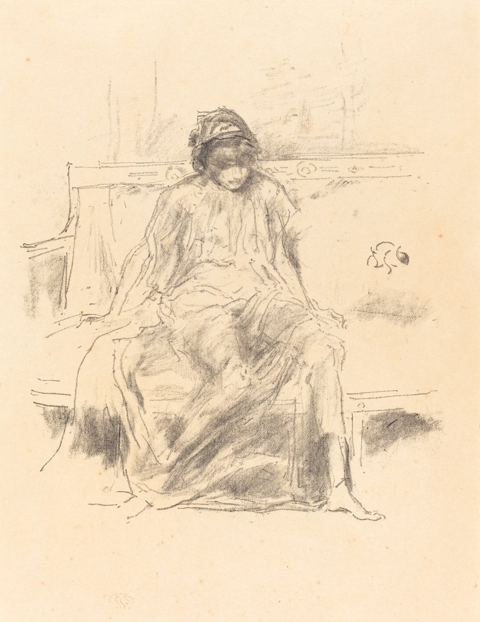 De gedrapeerde figuur, zittend door James Abbott McNeill Whistler