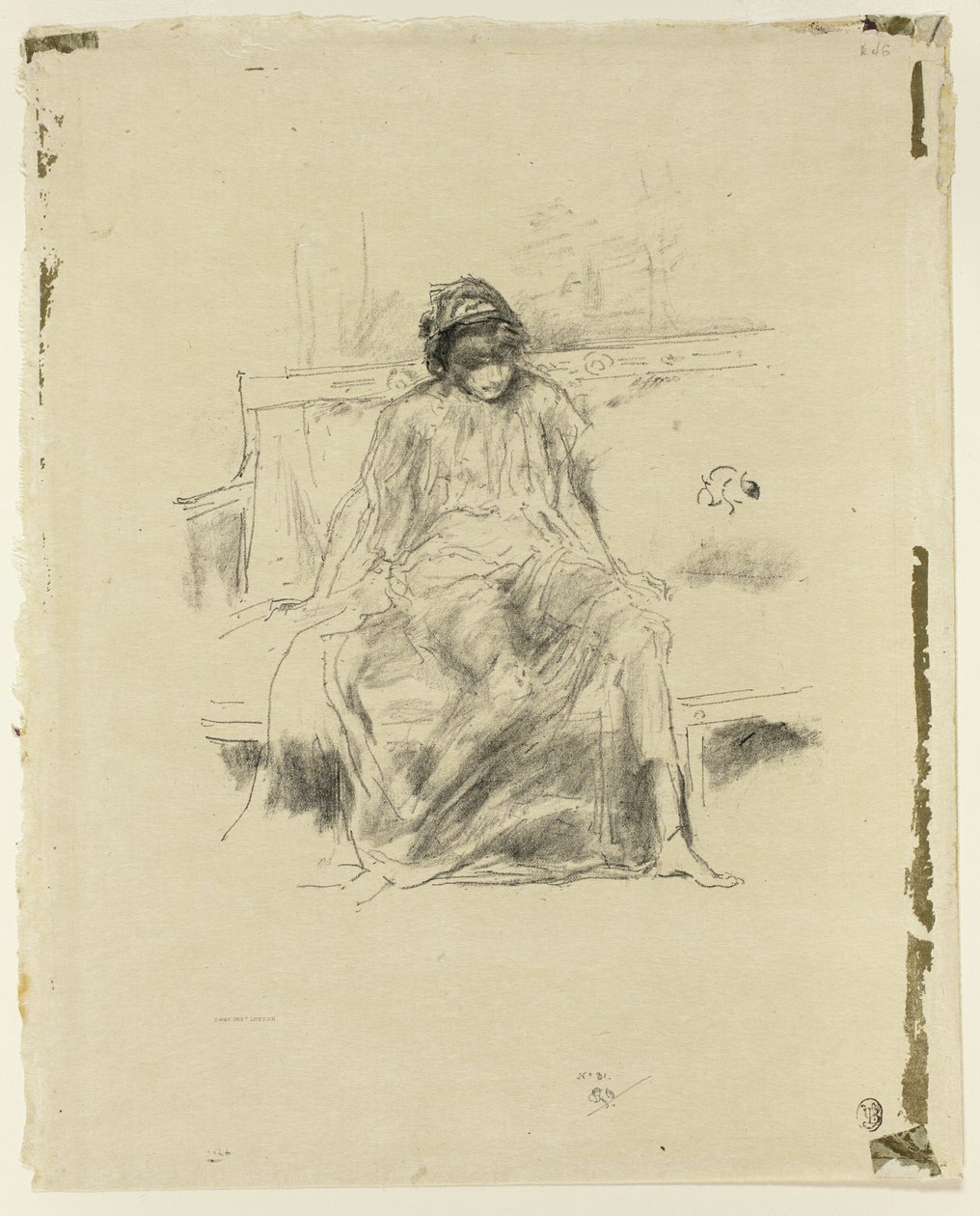 De gedrapeerde figuur, zittend door James Abbott McNeill Whistler