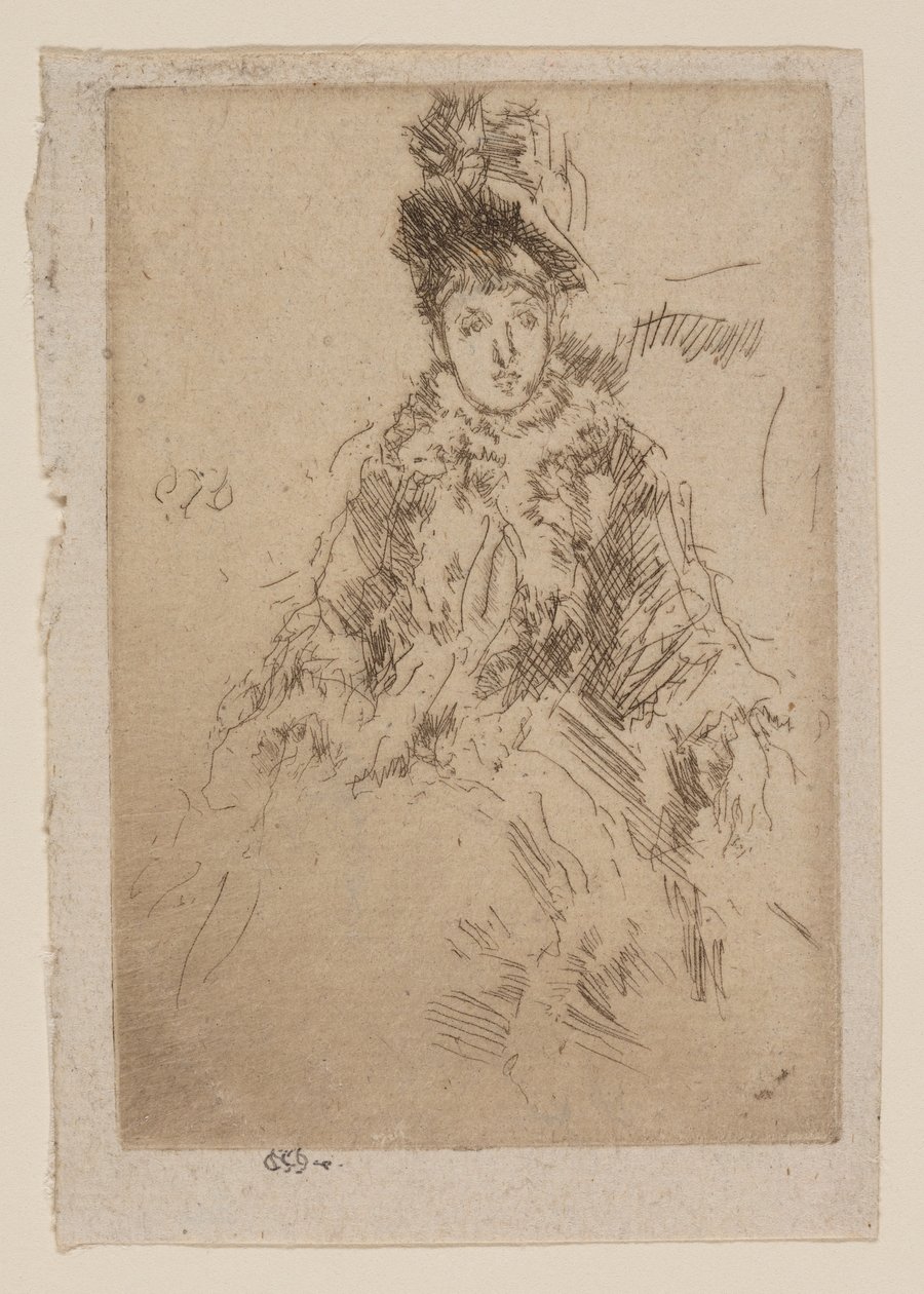 De bontkraag: Miss Lenoir door James Abbott McNeill Whistler