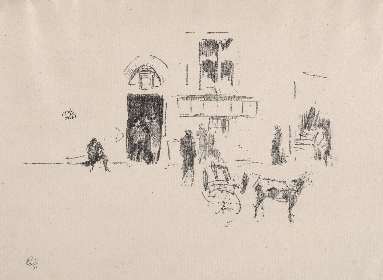 De artiesteningang van de Gaiety door James McNeill Whistler