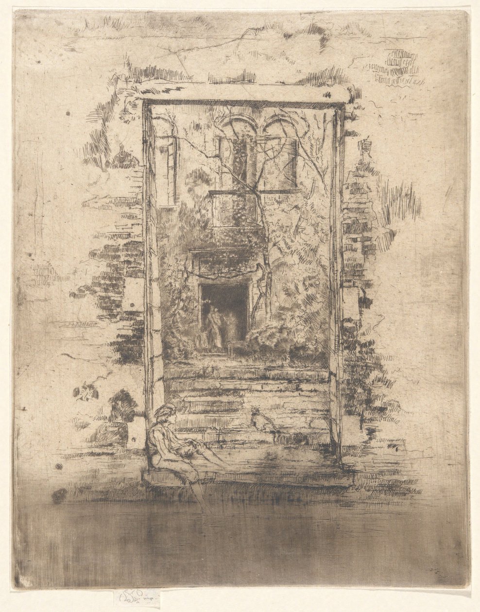 De tuin, uit de Tweede Venetië-serie (een serie van zesentwintig etsen) door James McNeill Whistler
