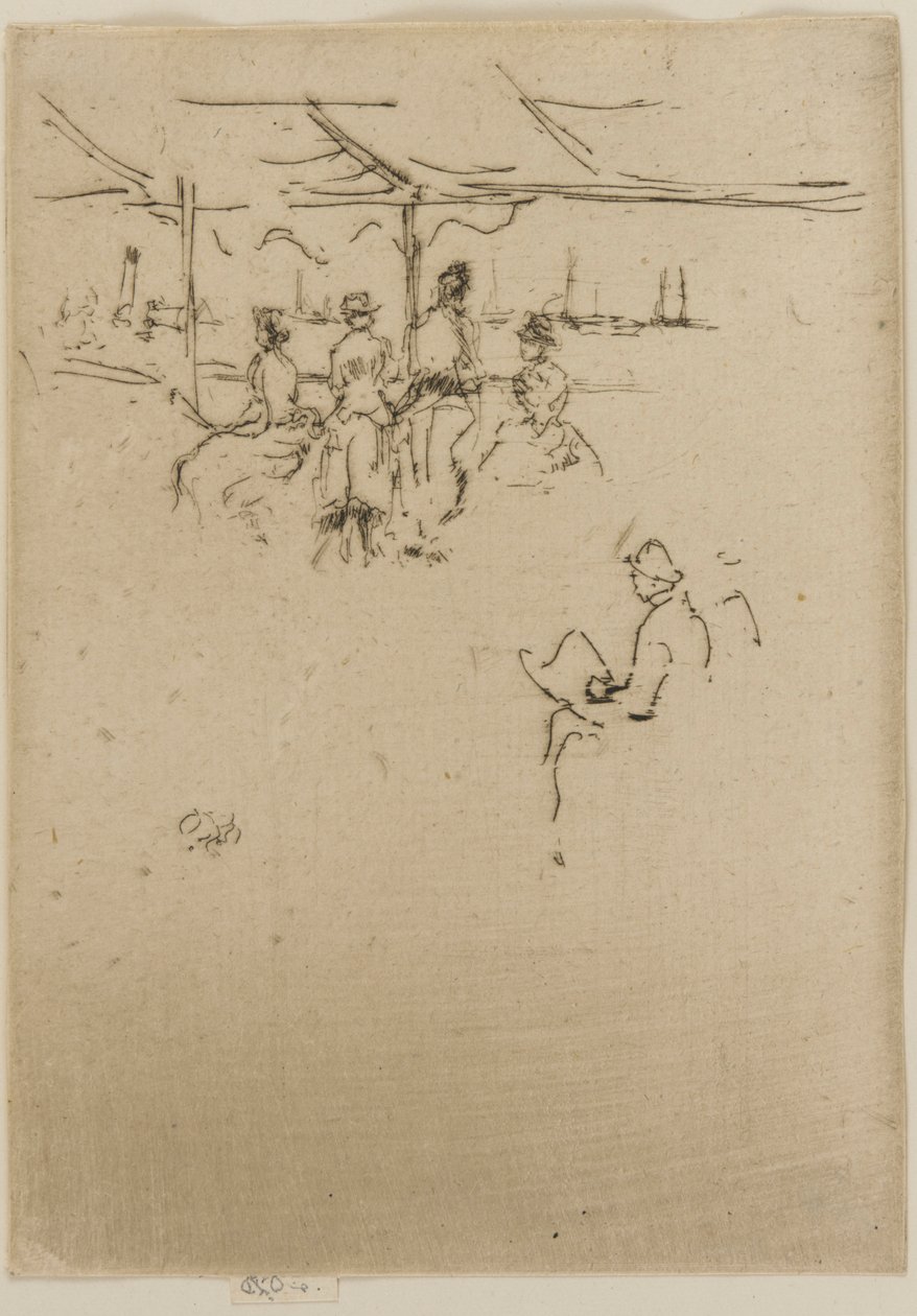 De aanlegsteiger, koeien door James Abbott McNeill Whistler