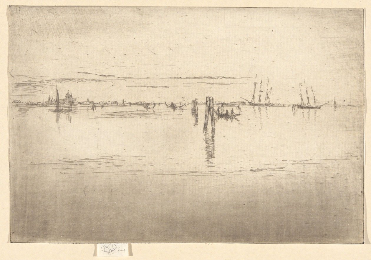 De Lange Lagune, uit de tweede Venetië-serie (een serie van zesentwintig etsen) door James McNeill Whistler